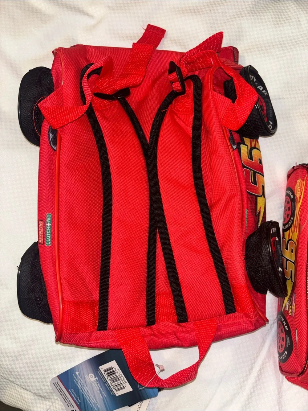 New Disney Pixar Cars Lightning McQueen Rust-eze Red Kids Backpack + lunch bag - Picture 7 of 10